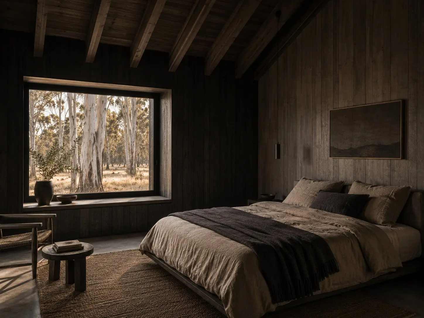 Bedroom with woodland view 