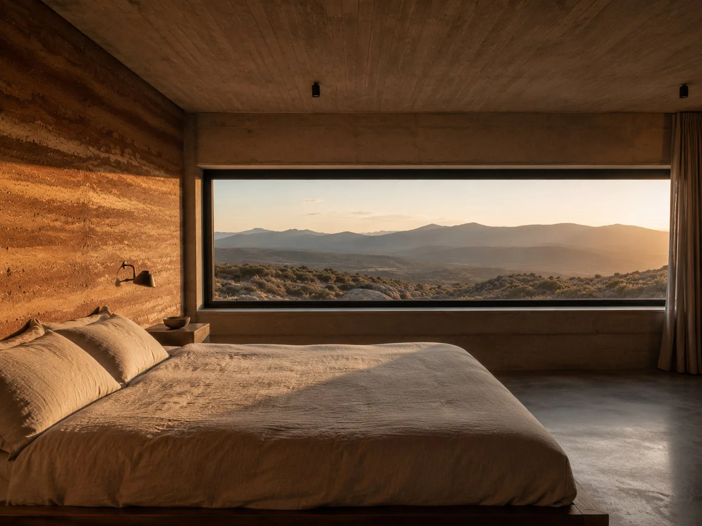 Bedroom with mountain view