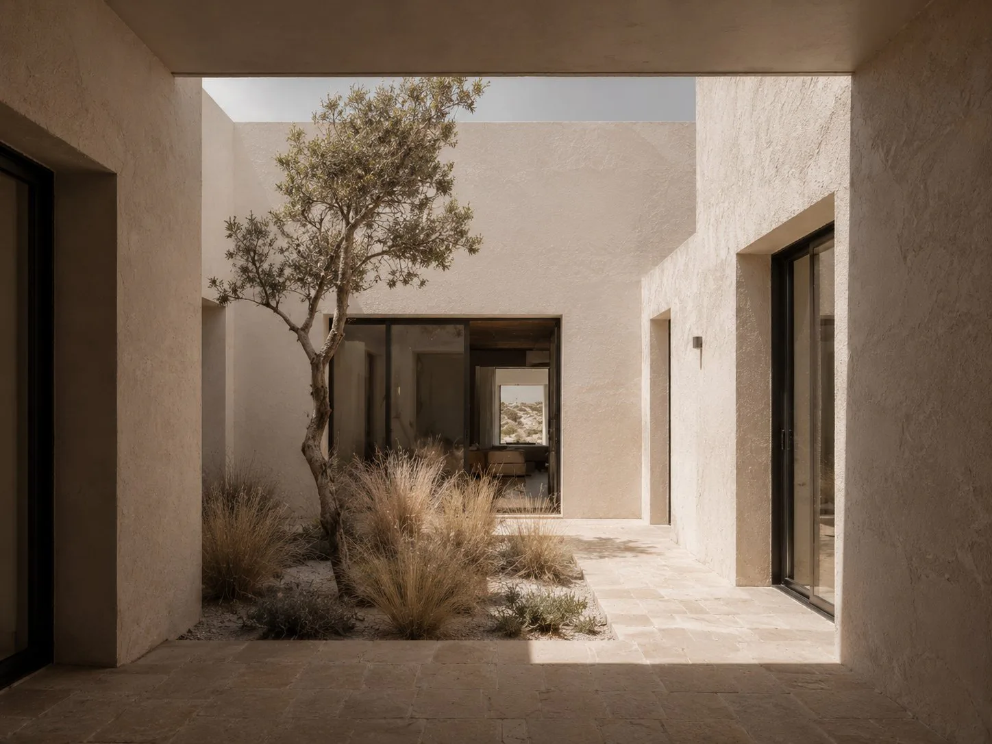 Court yard with olive tree