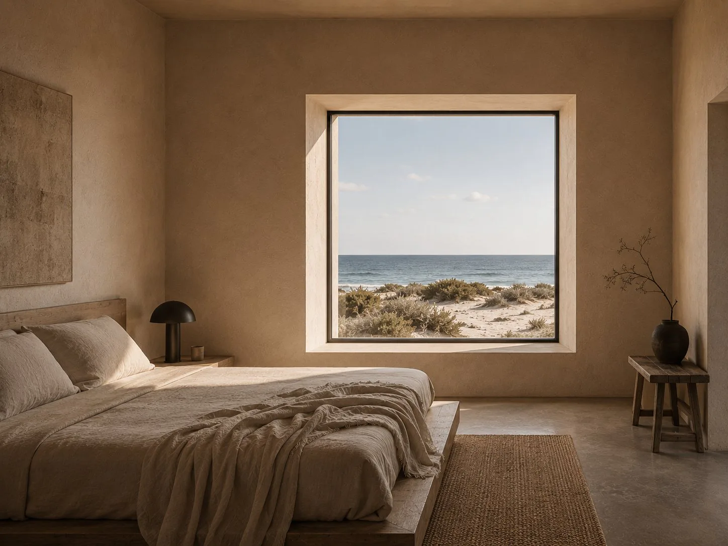 Bedroom with beach view