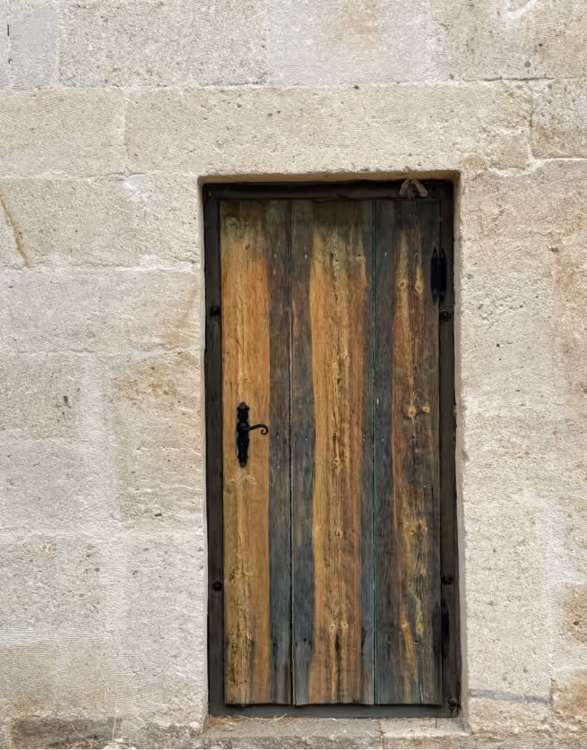 a wooden door