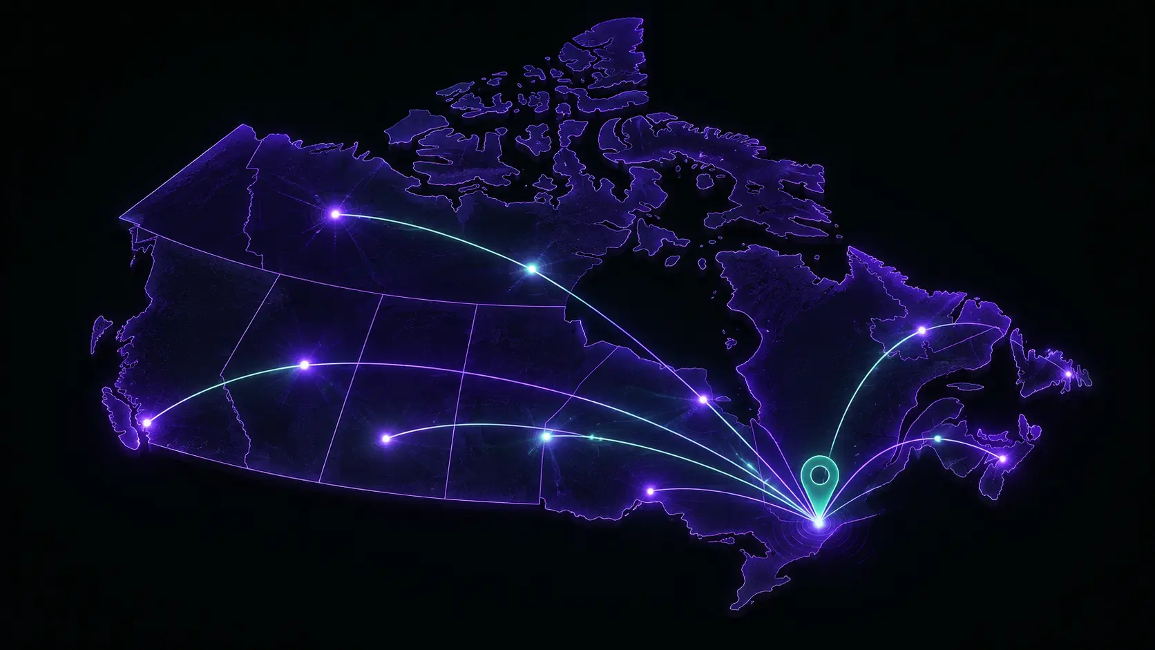 Healthcare marketing service area map across Canada with Nuvaclicks based in Laval