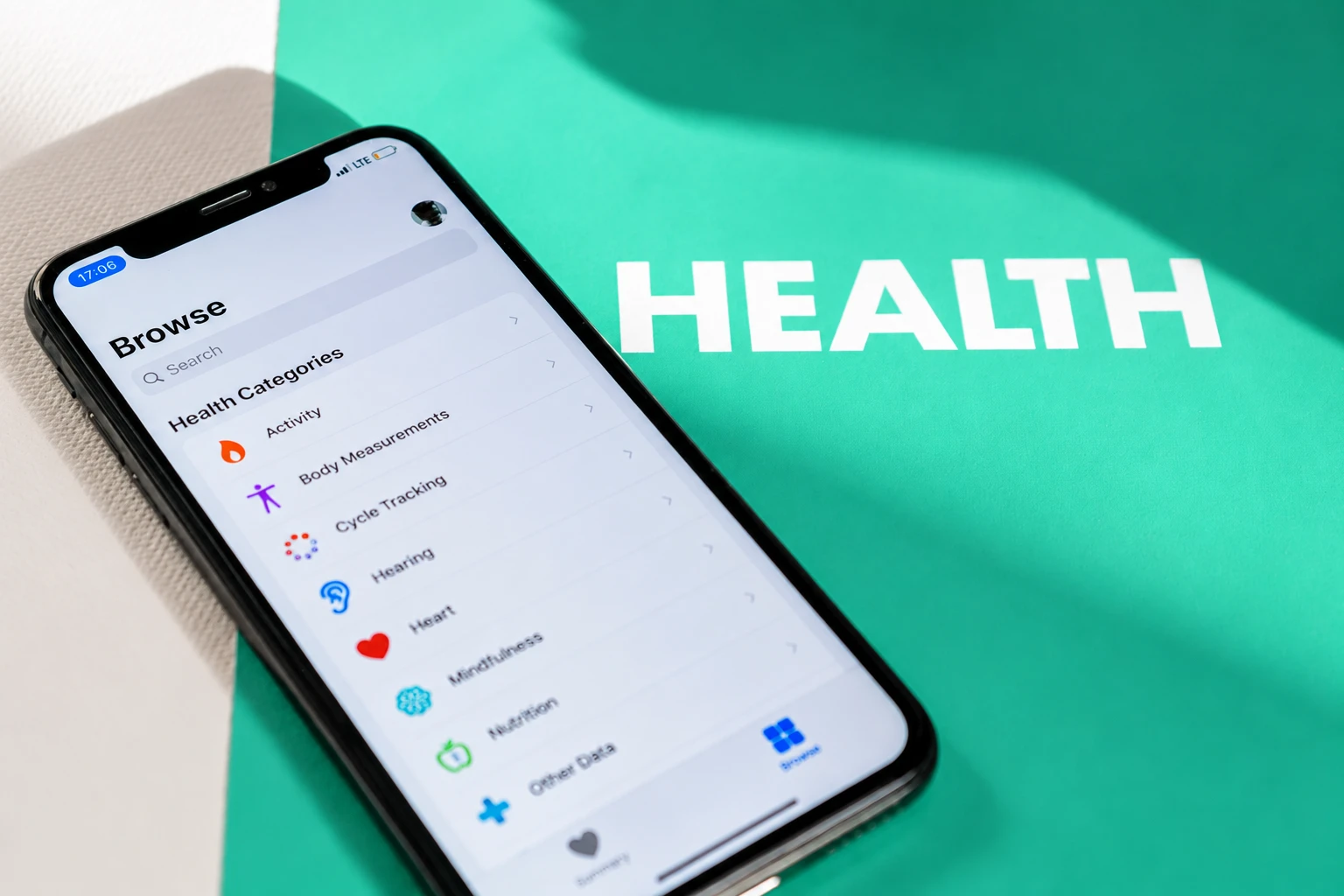 Healthcare digital technology displayed on a smartphone