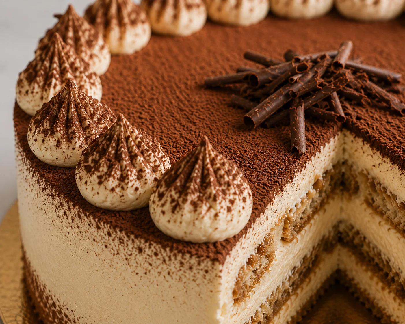 Tarta de tiramisú detalle