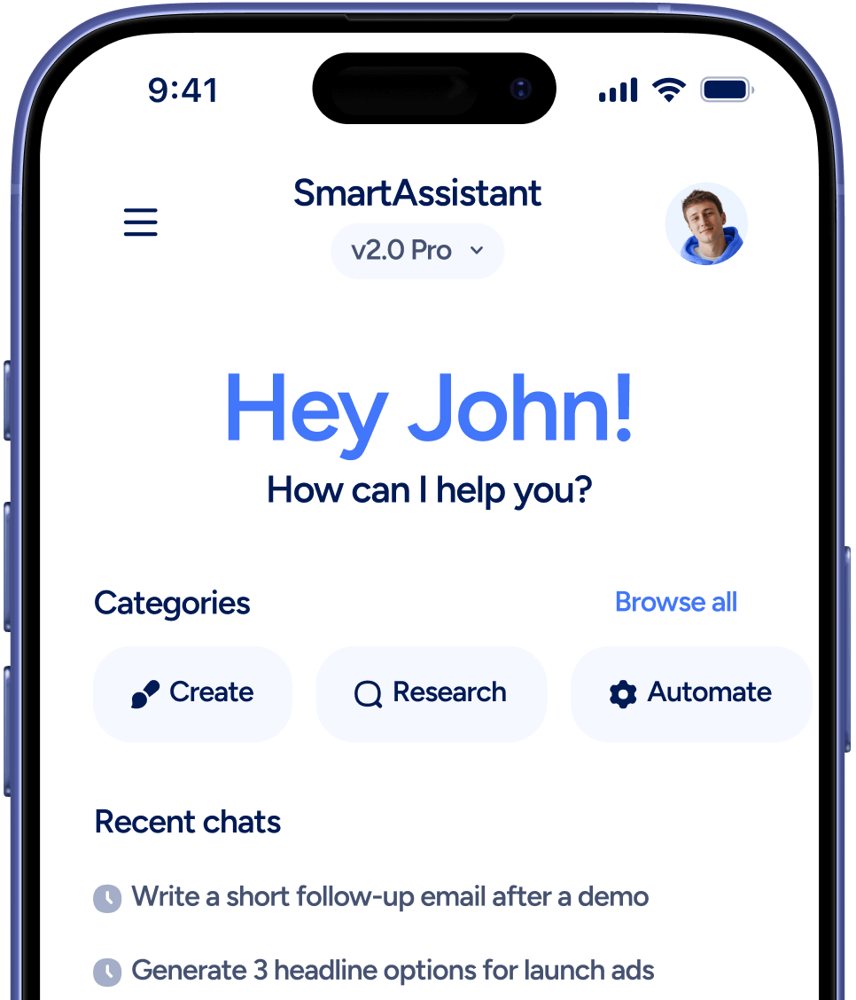 iOS Phone - SmartAssistant - Webflow Templates | BRIX Templates