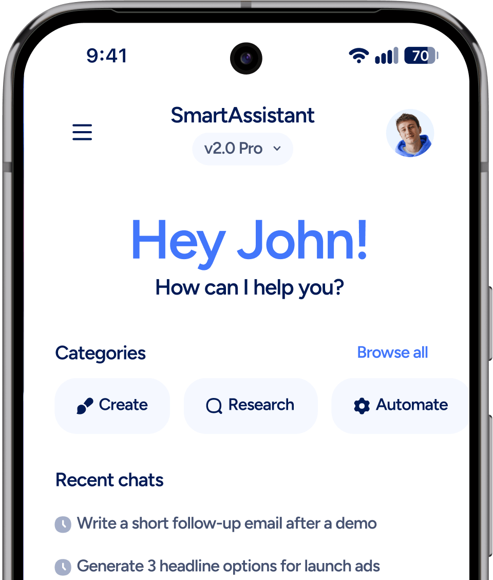 Android Phone - SmartAssistant - Webflow Templates | BRIX Templates