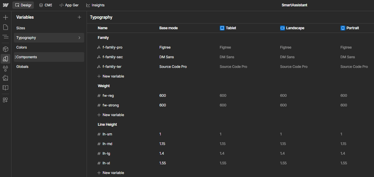Typography - SmartAssistant - Webflow Templates | BRIX Templates