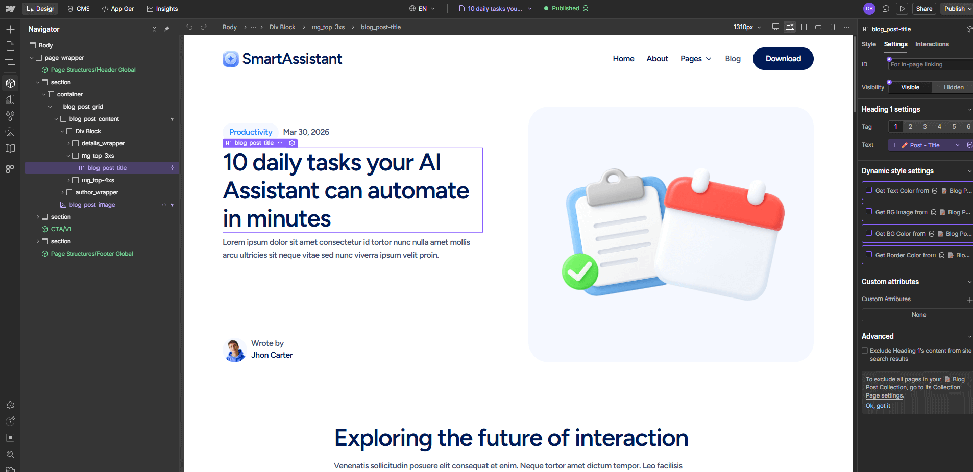 CMS Page - SmartAssistant - Webflow Templates | BRIX Templates