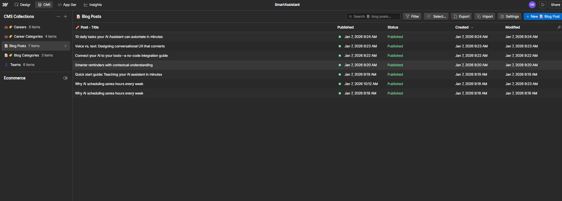 CMS Collection - SmartAssistant - Webflow Templates | BRIX Templates