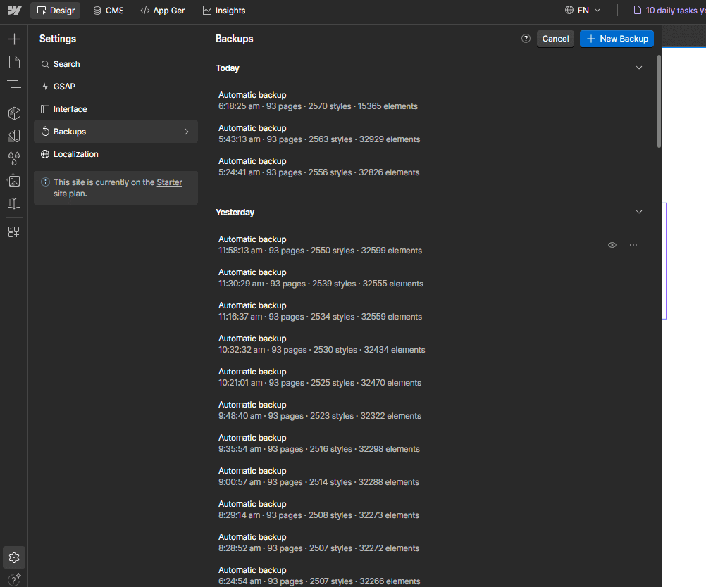 Backups - SmartAssistant - Webflow Templates | BRIX Templates