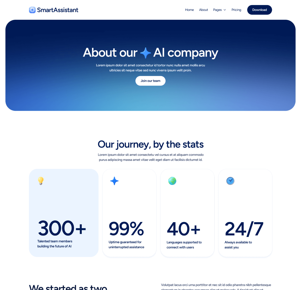 About - SmartAssistant - Webflow Templates | BRIX Templates