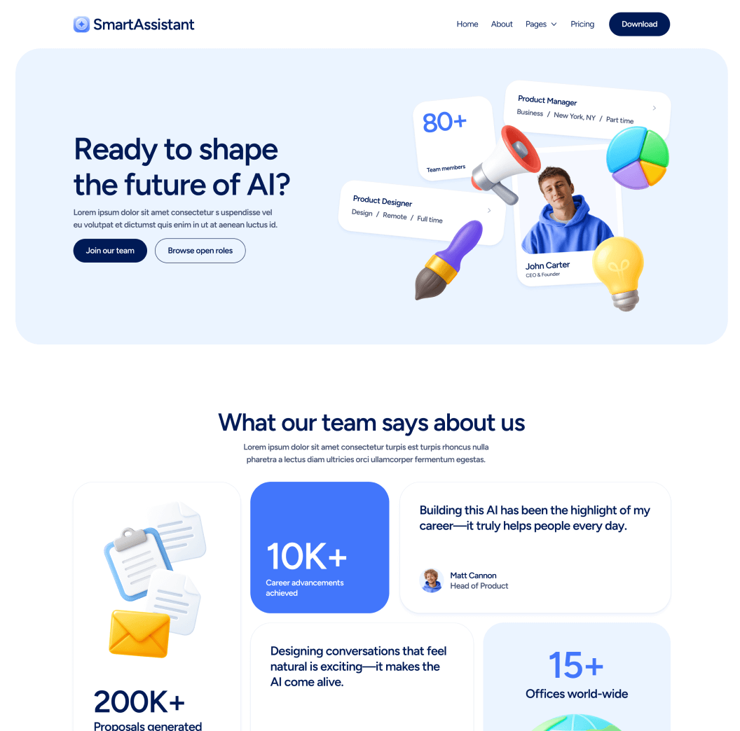 Careers - SmartAssistant - Webflow Templates | BRIX Templates