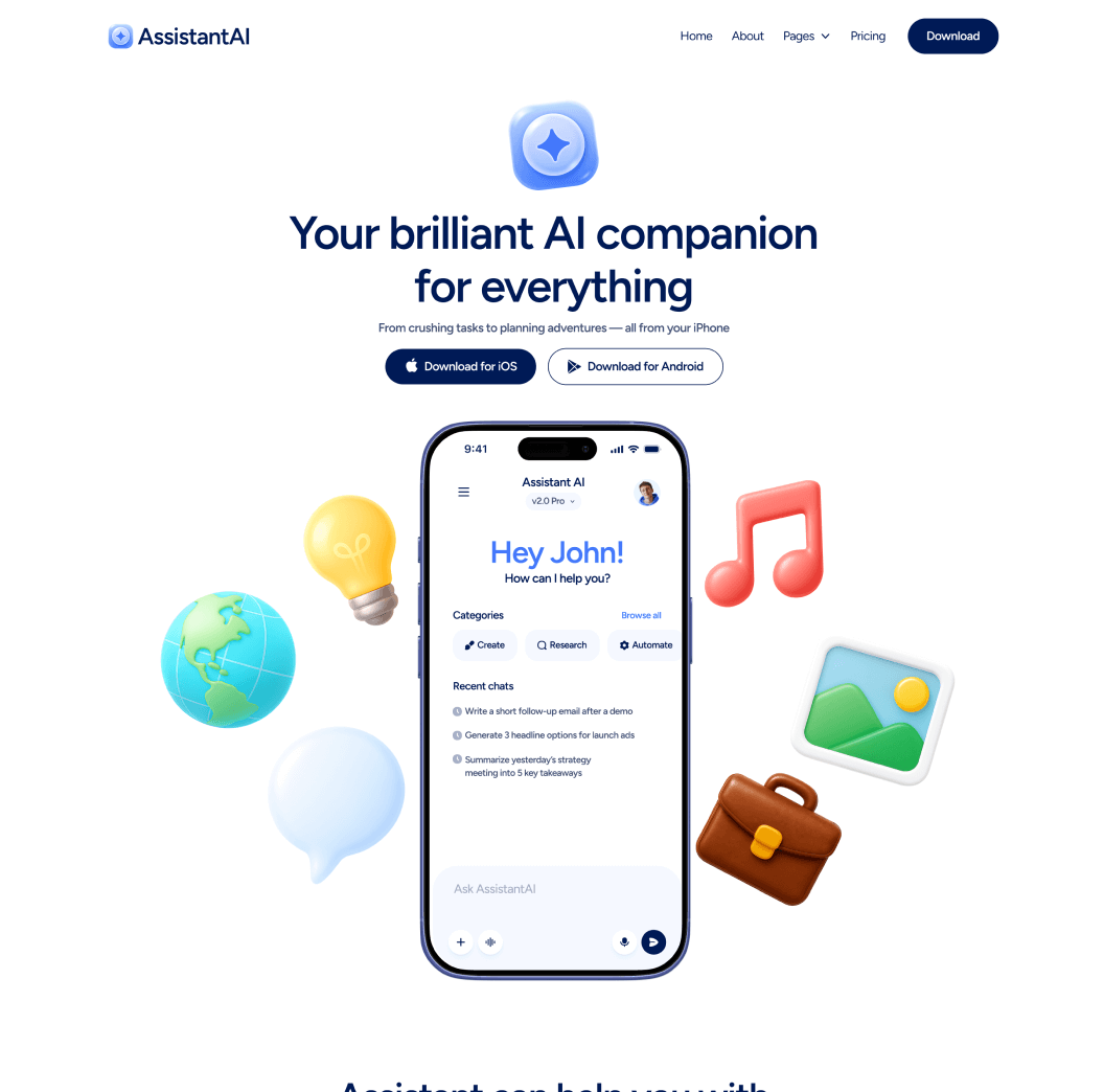 Home V1 - SmartAssistant - Webflow Templates | BRIX Templates