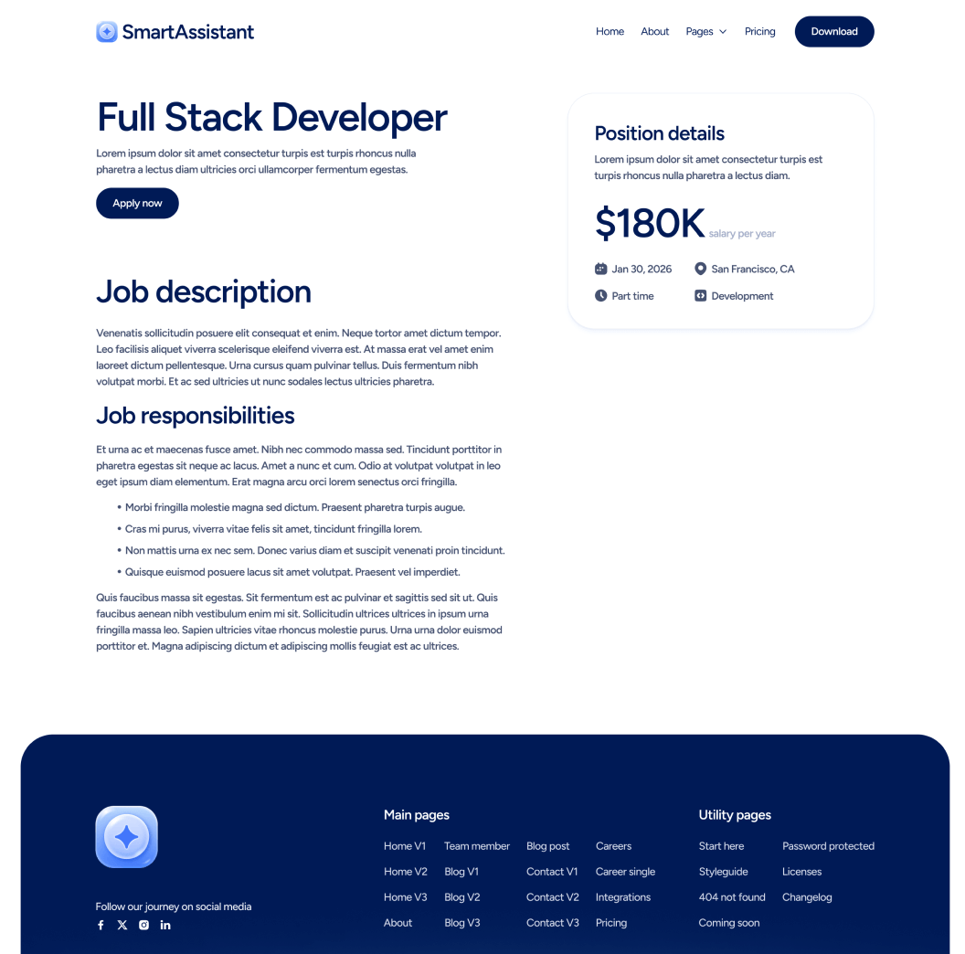 Career Single - SmartAssistant - Webflow Templates | BRIX Templates