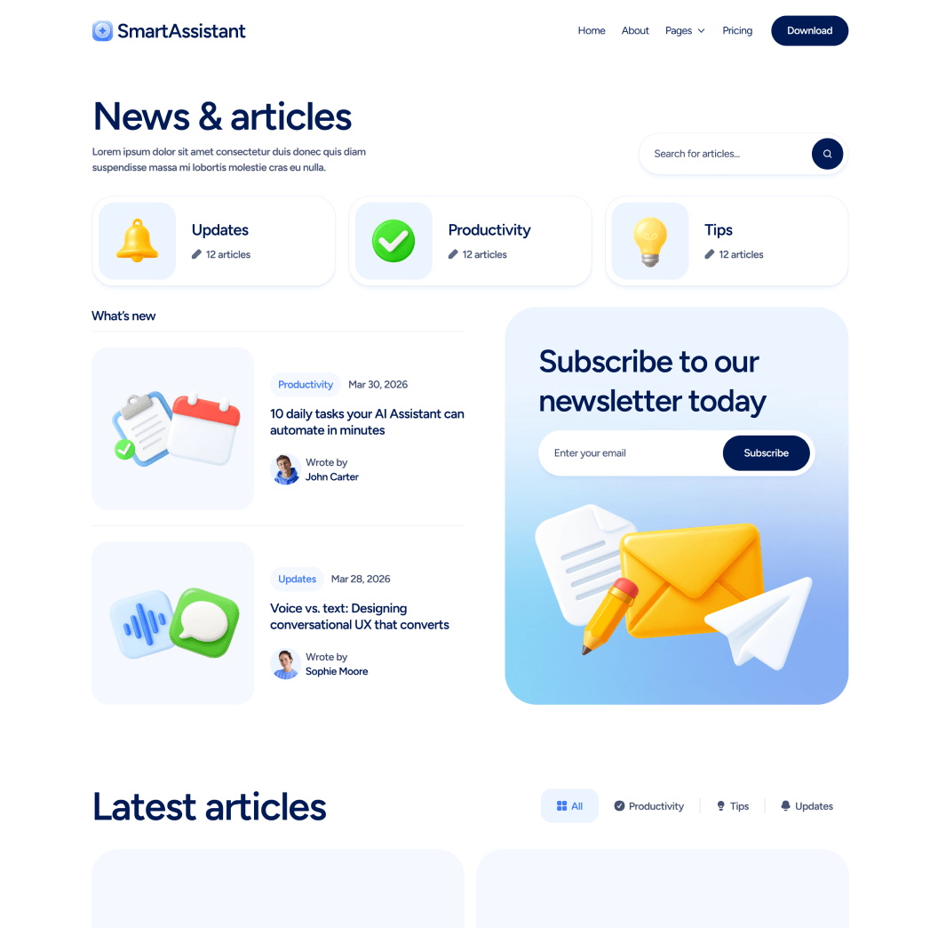 Blog V2 - SmartAssistant - Webflow Templates | BRIX Templates