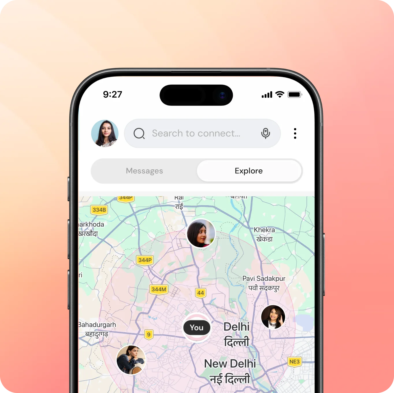 Ville app showing a one to one chat between parents