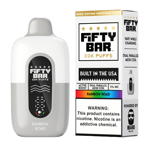 Fifty Bar 20K Rainbow Road disposable vape at Ember Smoke & Vape in Mesa