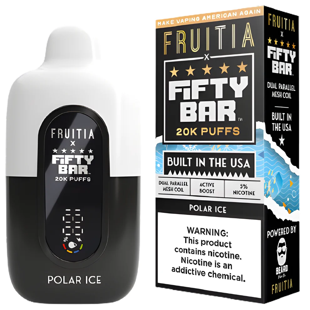 Fruitia X Fifty Bar 20K Polar Ice disposable vape at Ember Smoke & Vape in Mesa