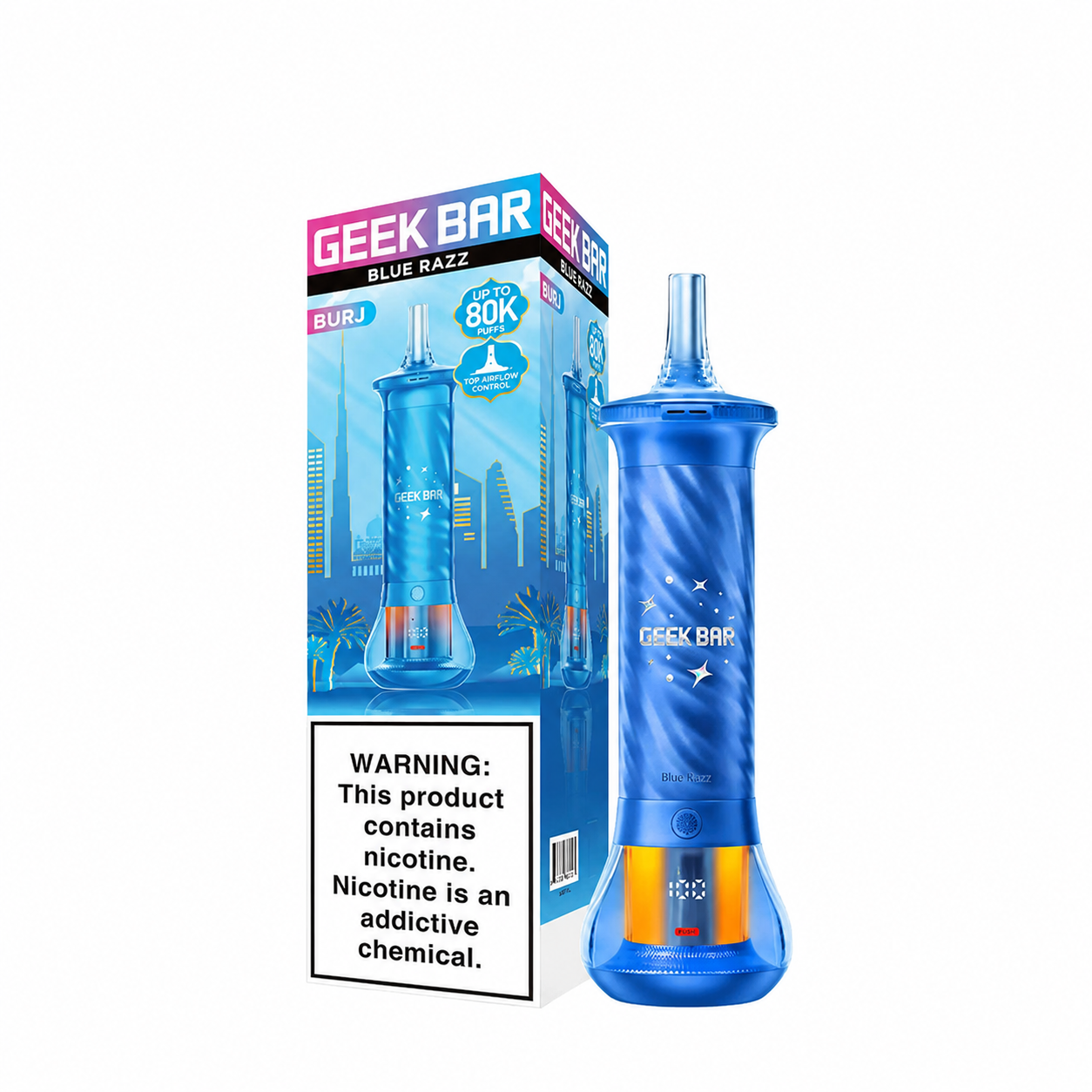 Geek Bar Burj 80K Blue Razz disposable vape at Ember Smoke & Vape in Mesa