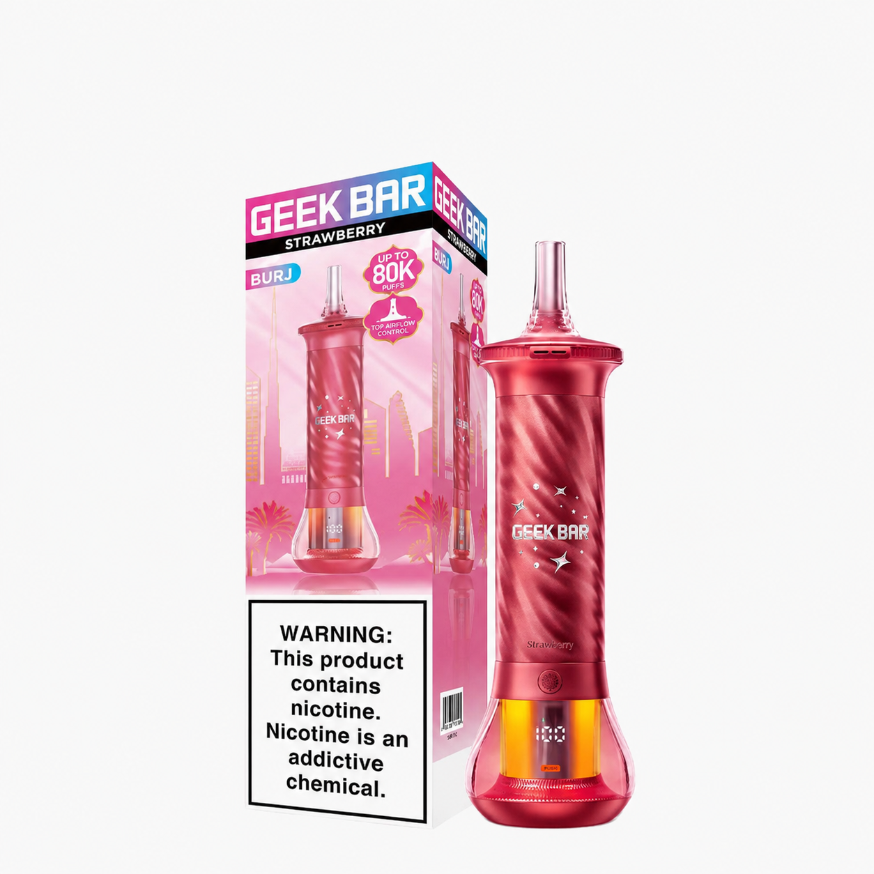 Geek Bar Burj 80K Strawberry disposable vape at Ember Smoke & Vape in Mesa
