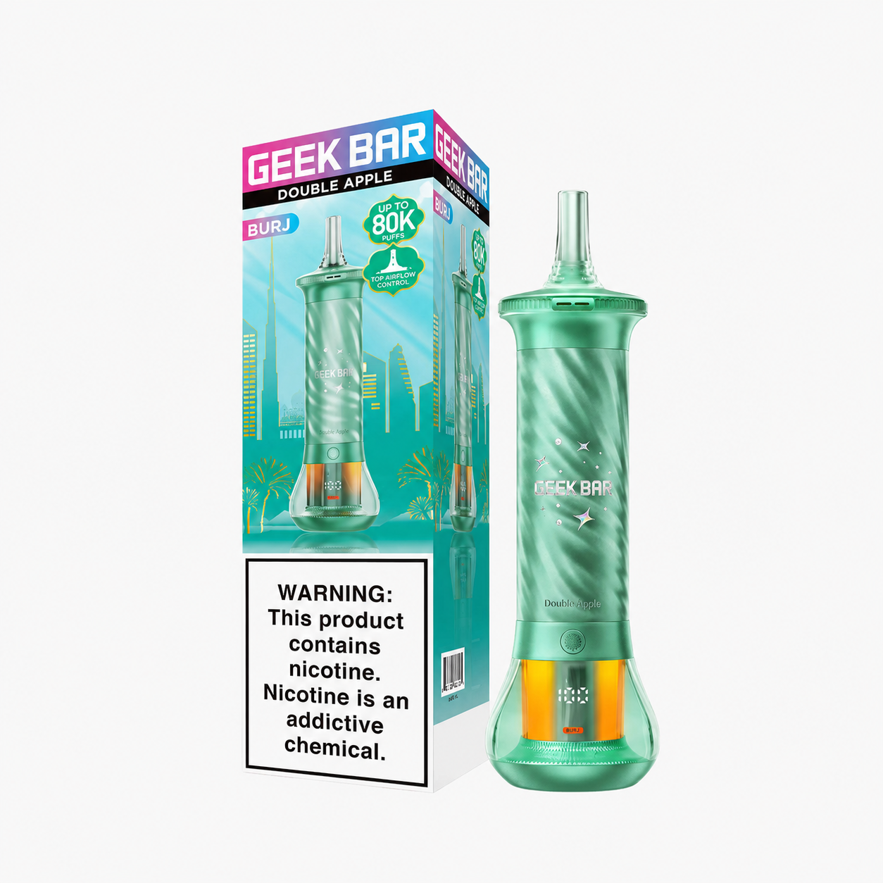 Geek Bar Burj 80K Double Apple disposable vape at Ember Smoke & Vape in Mesa