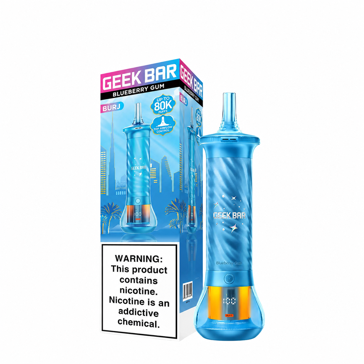 Geek Bar Burj 80K Blueberry Gum disposable vape at Ember Smoke & Vape in Mesa
