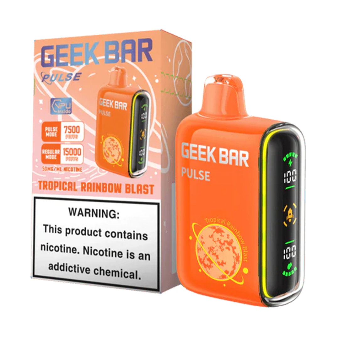 Geek Bar Pulse 15K Tropical Rainbow Blast disposable vape at Ember Smoke & Vape in Mesa
