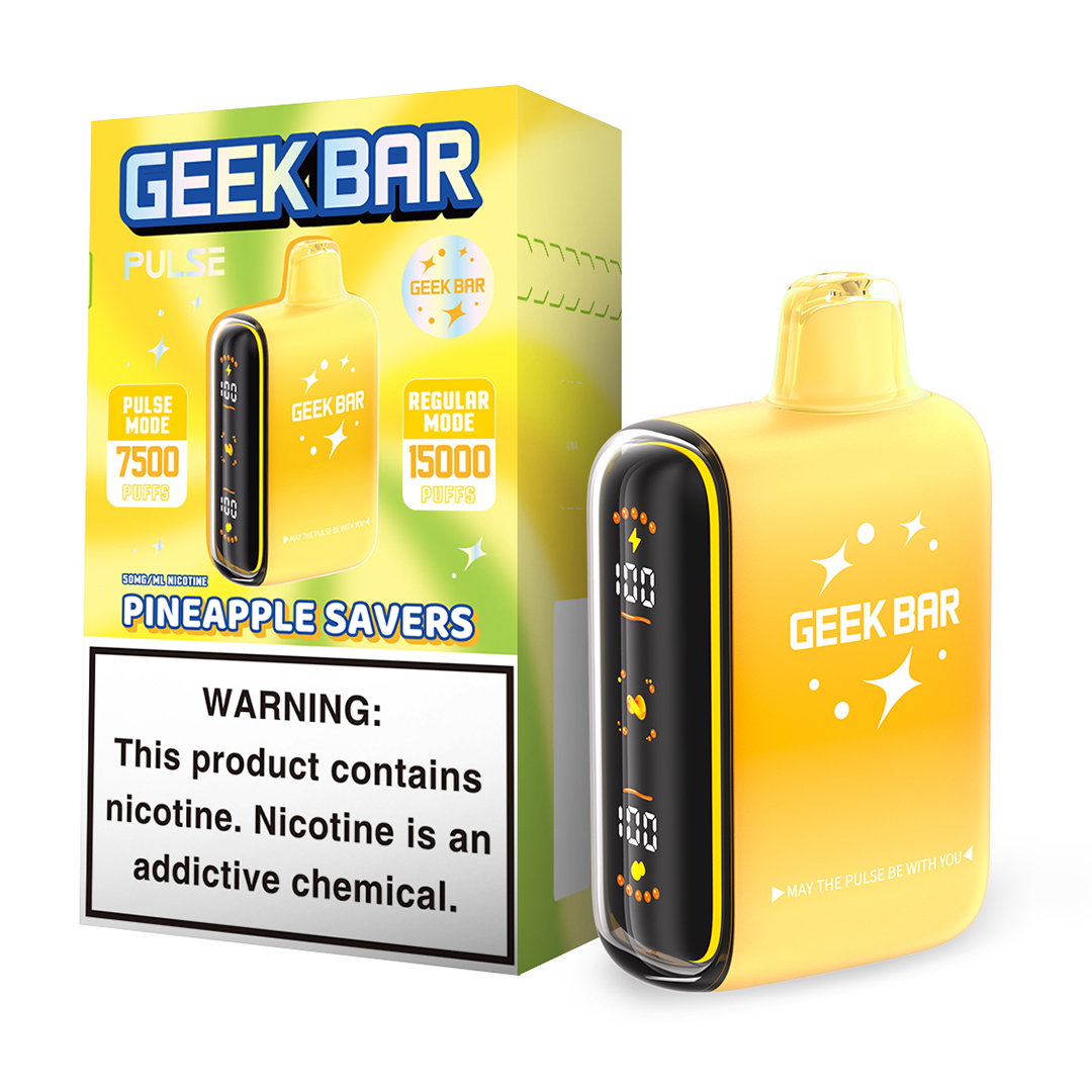 Geek Bar Pulse 15K Pineapple Savers disposable vape at Ember Smoke & Vape in Mesa