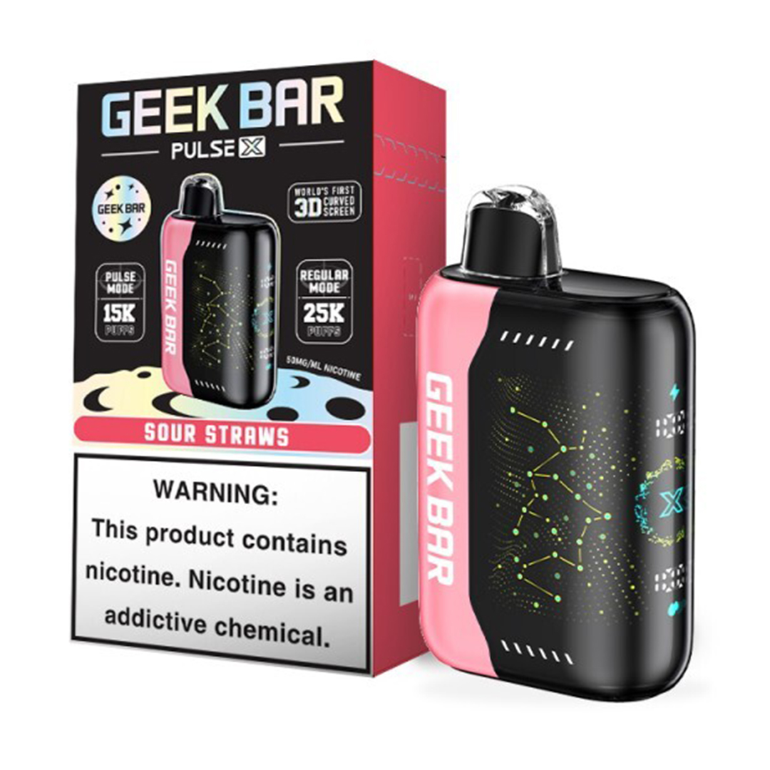 Geek Bar Pulse X 25K Sour Straws disposable vape at Ember Smoke & Vape in Mesa