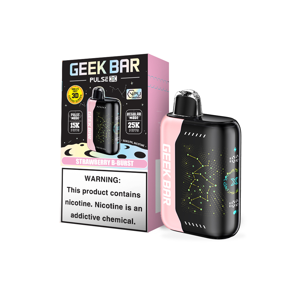 Geek Bar Pulse X 25K Strawberry B-Burst disposable vape at Ember Smoke & Vape in Mesa