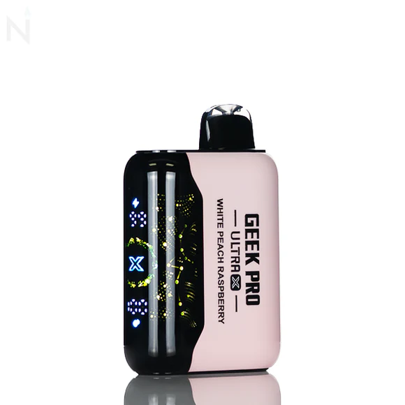 Geek Pro Ultra X 45K White Peach Raspberry disposable vape at Ember Smoke & Vape in Mesa