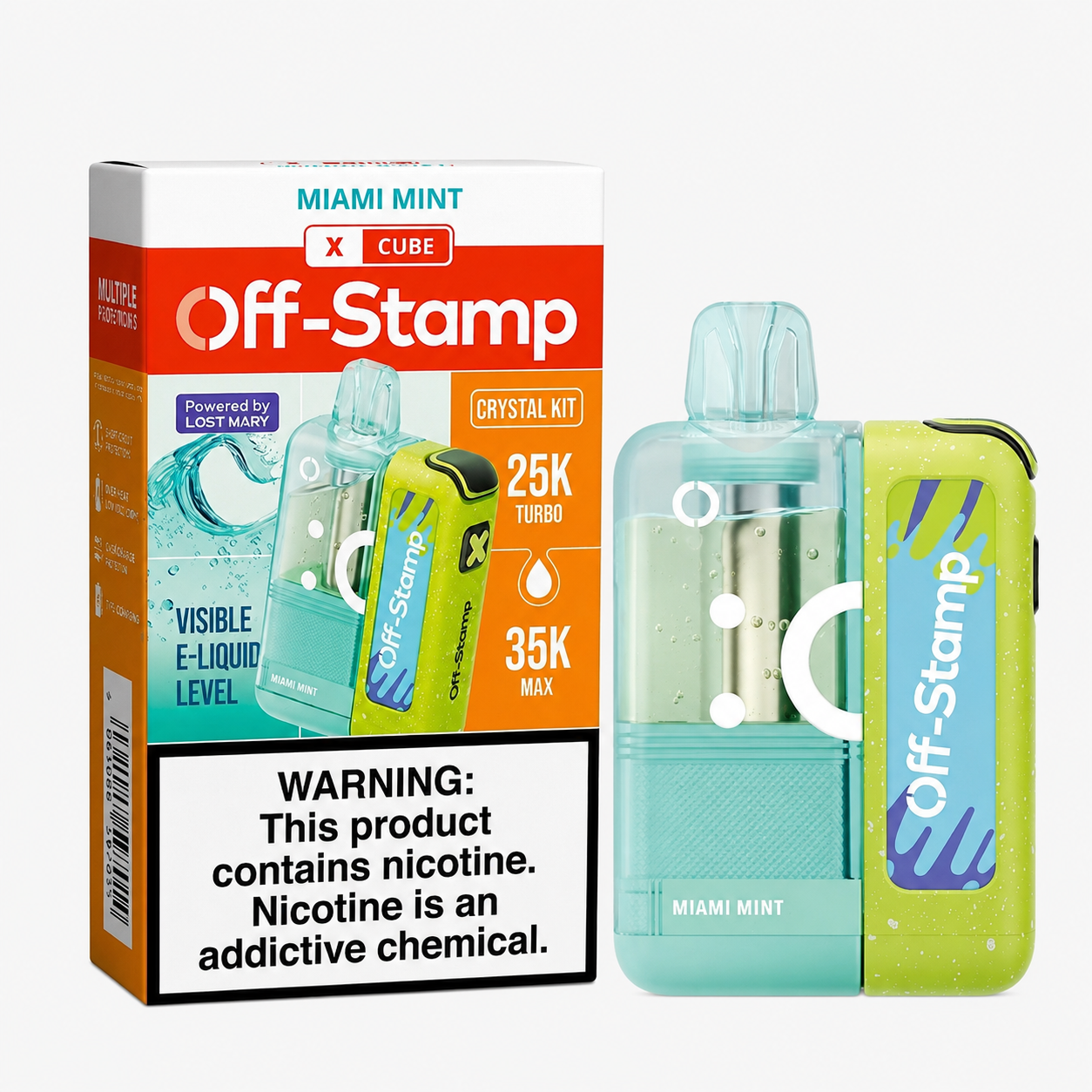 Off-Stamp X Cube Crystal Kit Miami Mint disposable vape at Ember Smoke & Vape in Mesa