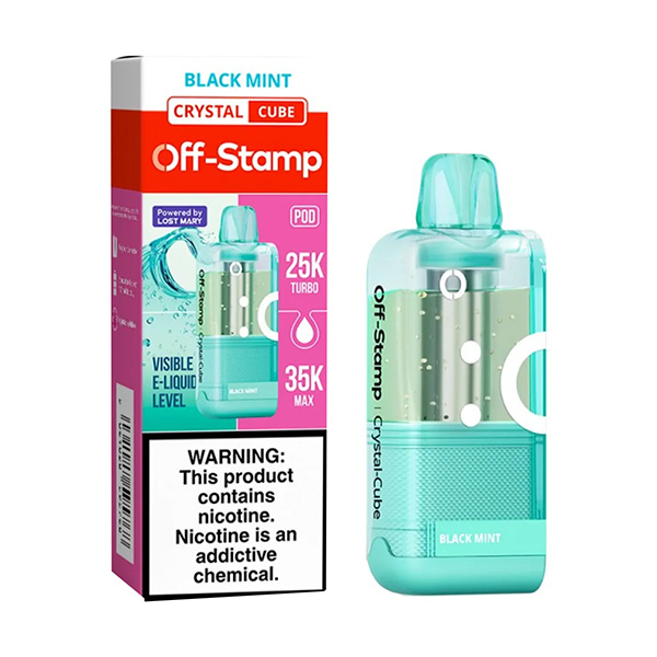Off-Stamp Crystal Cube Pod Black Mint at Ember Smoke & Vape in Mesa