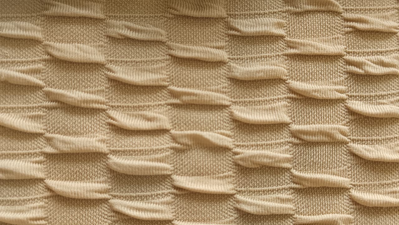 Close-up of soft, wrinkled pink cotton fabric displaying fine weave texture.