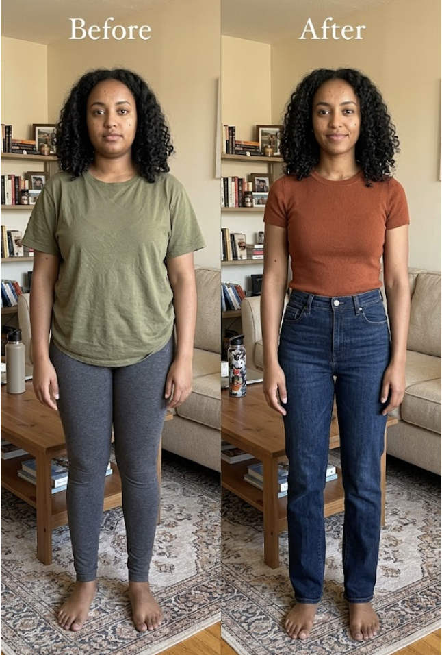 Tena Step patient before and after - 10kg weight loss transformation