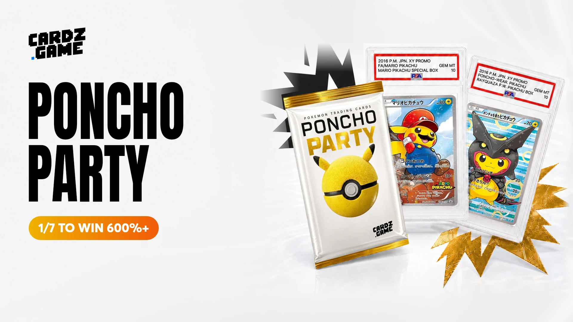 CARDZ Poncho Party Pikachu campaign banner