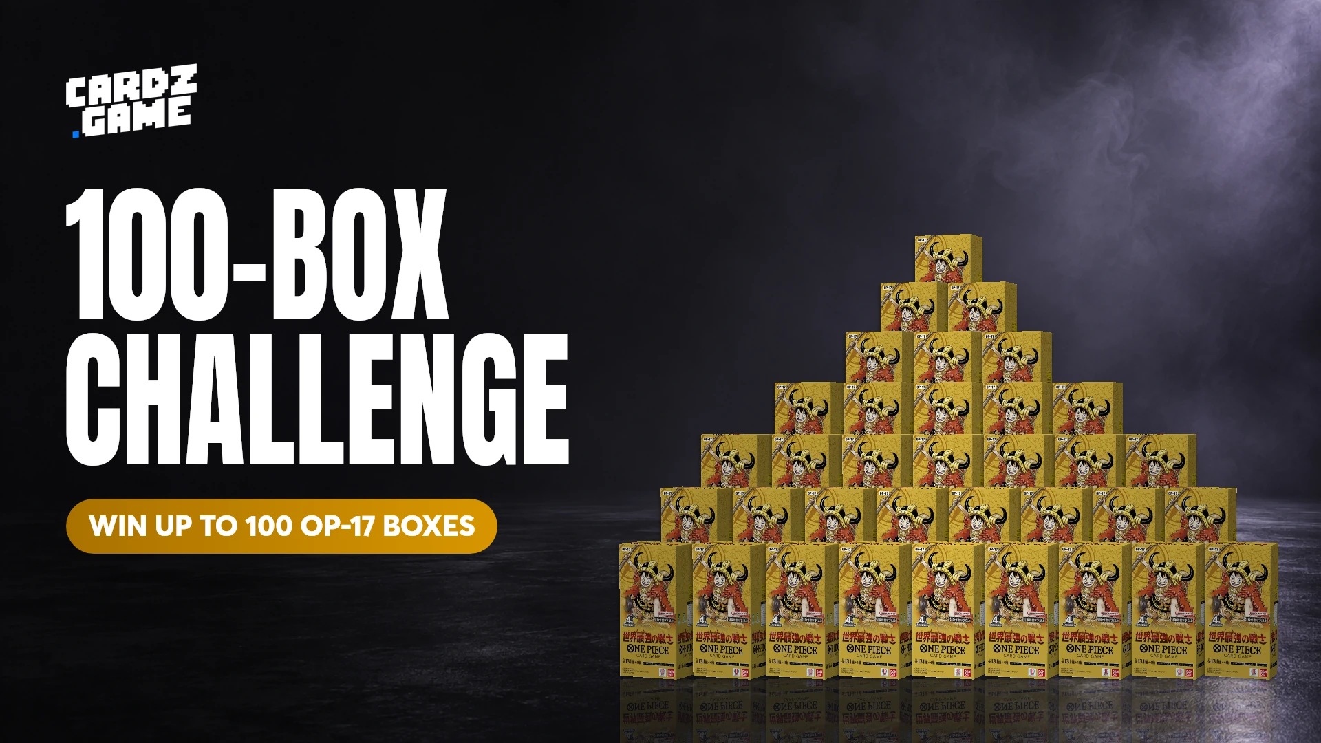 CARDZ OP-17 100-Box Challenge announcement banner