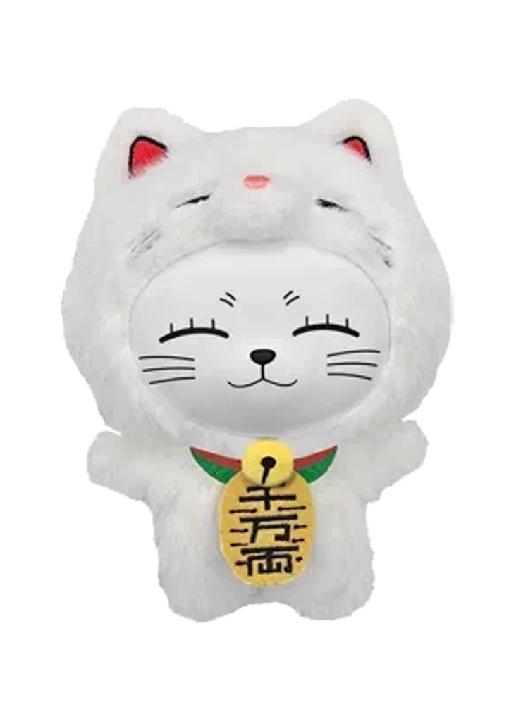 White Turbo Granny Lucky Cat Plush Pendant (15 cm) — SUNRISEPOP · PSA 10