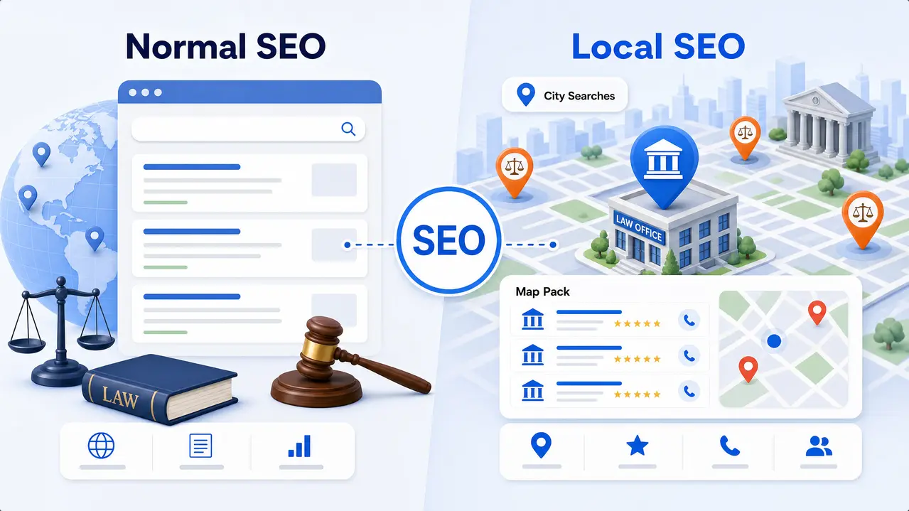 Normal SEO vs local SEO for law firms