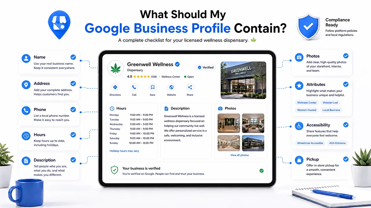 Complete Google Business Profile setup for cannabis dispensaries