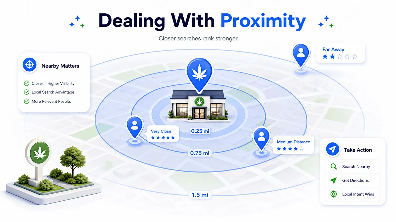 Proximity ranking factors for local cannabis dispensary SEO
