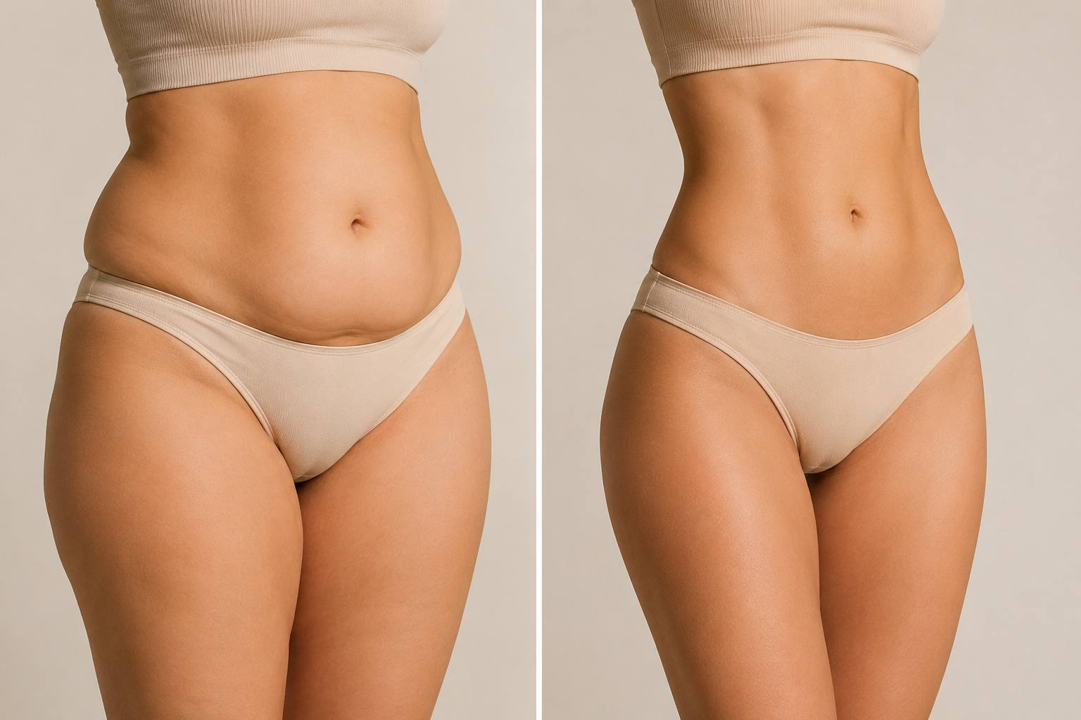 Liposuction body contouring before and after results