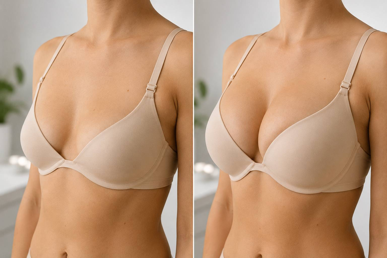 Breast augmentation before and after results