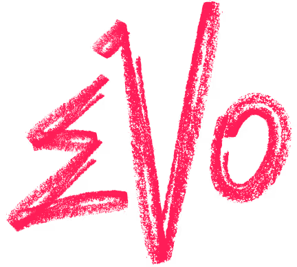 Red stylized lettering spelling 'eVo' on a transparent background.