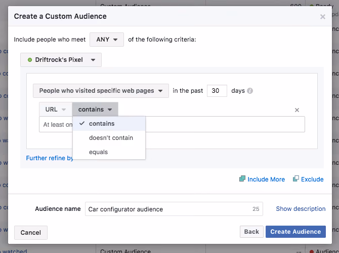 Facebook Pixel Custom Audiences