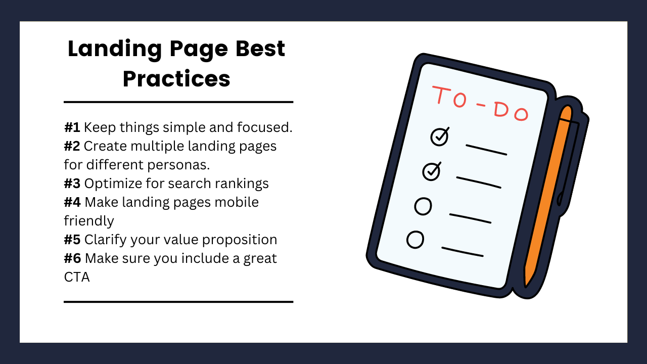 Visual of best landing page practices