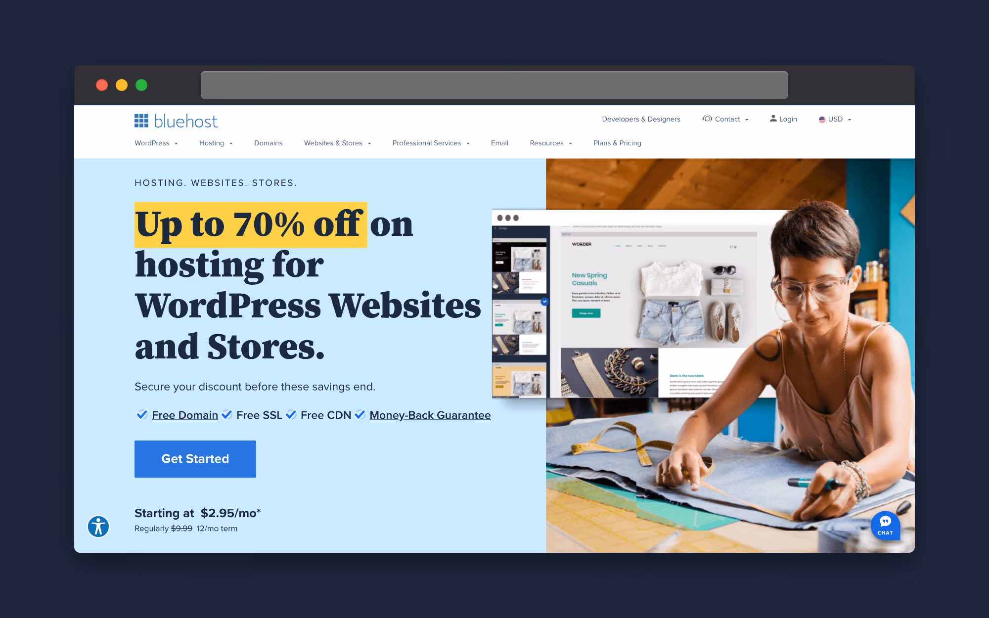 Bluehost-Startseite