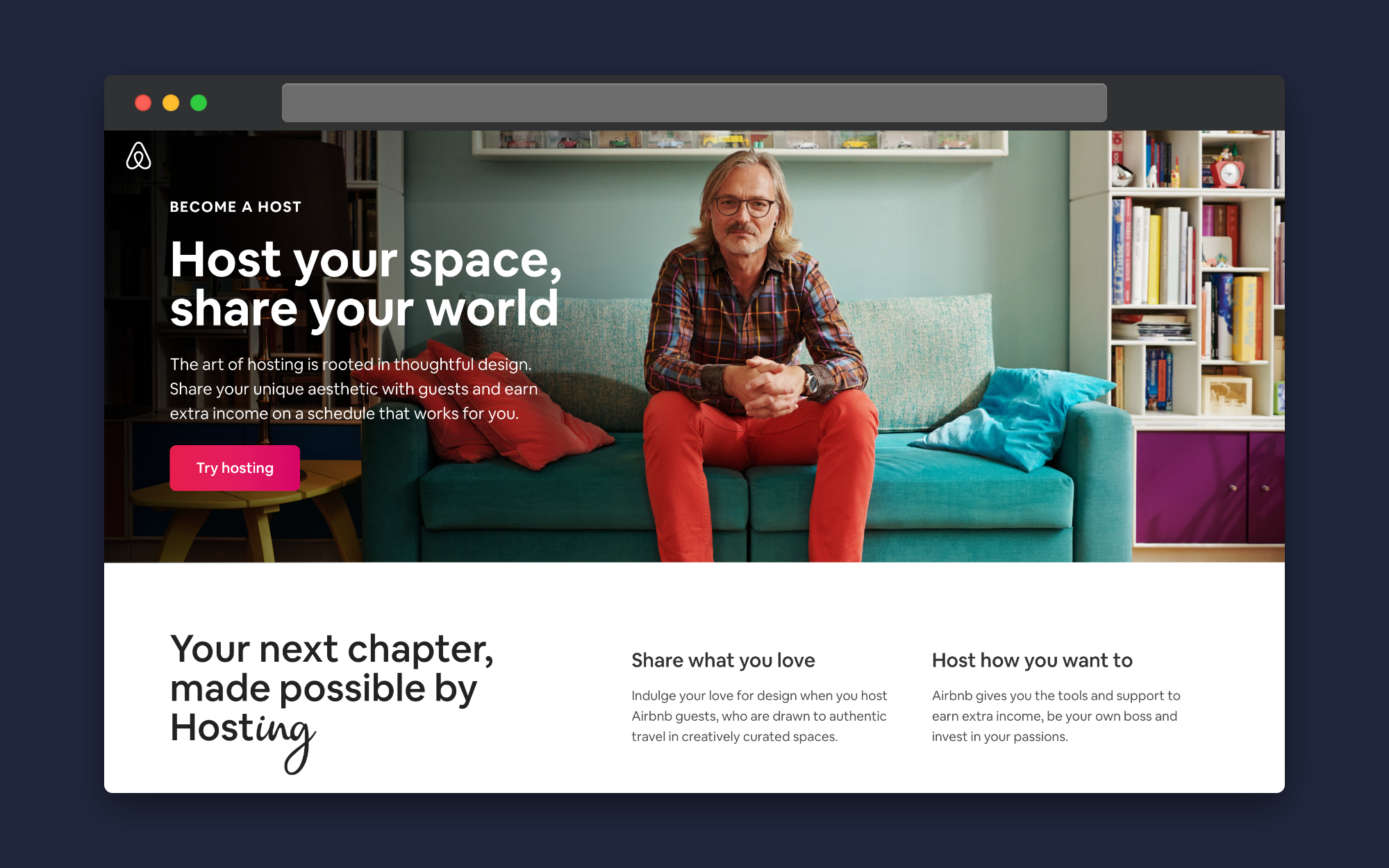 Airbnb homepage