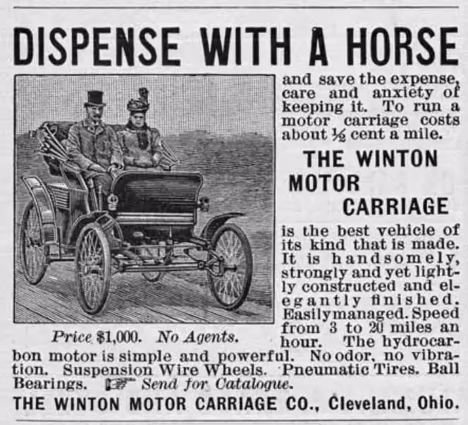Die erste Automobilwerbung aus dem Jahr 1898