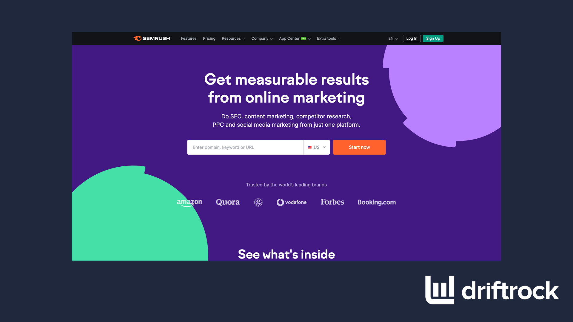 SEMrush screenshot